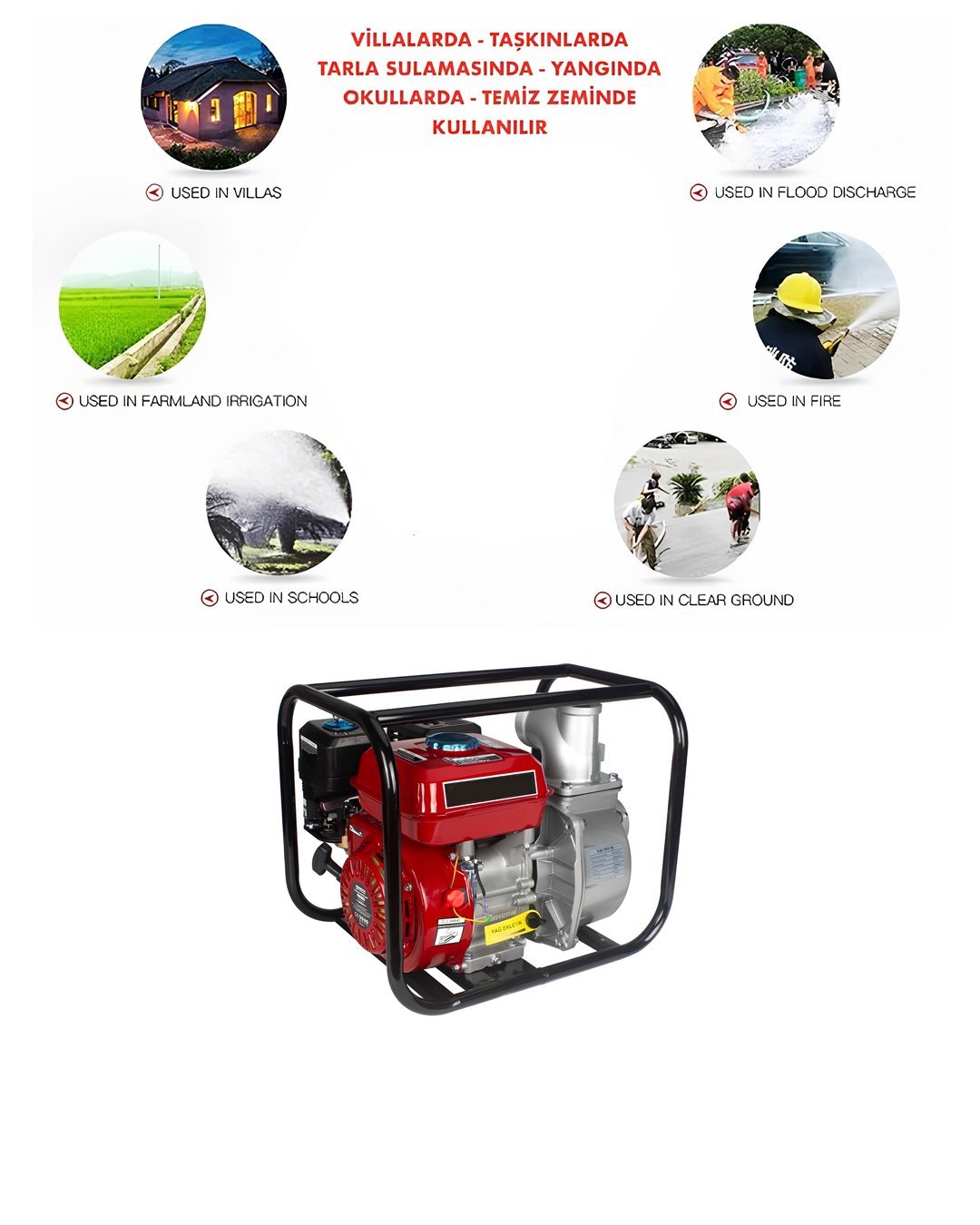  Ekinler EEA262 3 İnç Benzinli Su Pompası 6.5 HP | Yüksek Basınçlı Su Motoru MODEL VE Fıyatlar