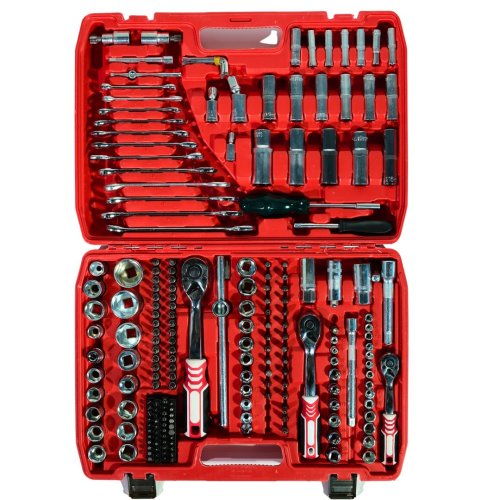 Ekinler EEA465 Profesyonel 216 Parça Usta Lokma Takımı Seti Tamirci Seti Paslanmaz Çelik Krom Kaplama Kırmızı