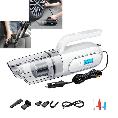 Emka 5630 Araç içi Oto Süpürge Lastik Şişirme 4’ü 1 Arada Dijital Göstergeli Araç Süpürgesi & Lastik Şişirme Kompresörü