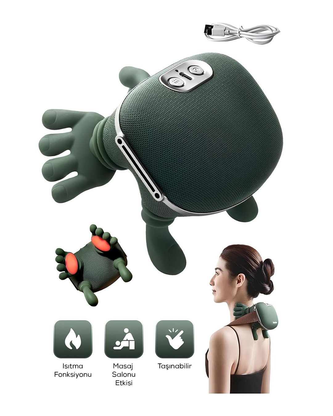Enshall MD670 Şarjlı El Hissiyatlı Avuç Içi Kızılötesi Isıtmalı Boyun Omuz ve Sırt Masaj Aleti kullanım alanları