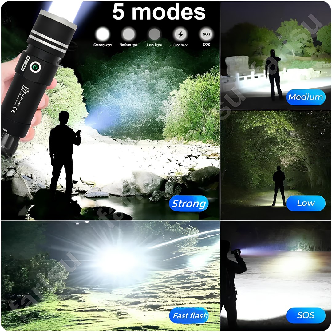 Gold Kama GK9565 Şarjlı El Feneri 100W 6000mAh Powerbank Zoomlu Ultra Güçlü LED Fener özellikleri