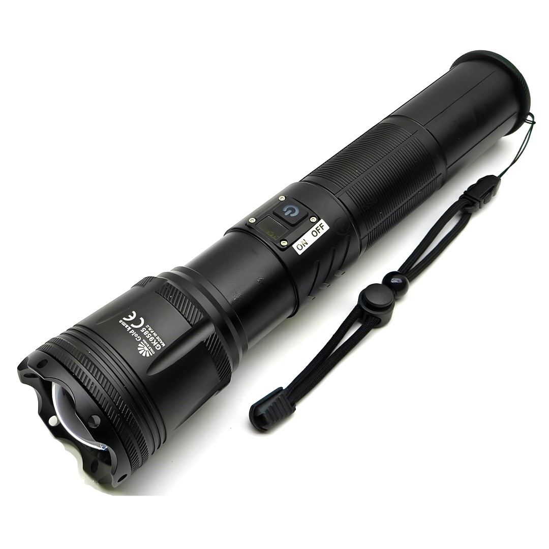 Gold Kama GK9585 150W Şarjlı Lazer LED El Feneri 15000 Lümen 12000 mAh Powerbank Zoomlu Profesyonel Fener