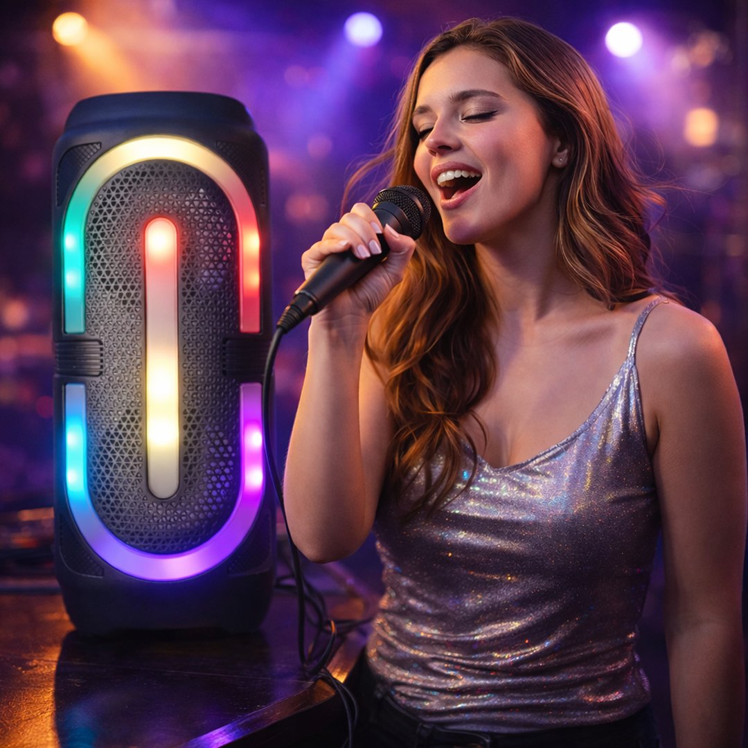 Greatnice GTS2132 Siyah Mikrofonlu RGB Ledli Taşınabilir Bluetooth Hoparlör Parti Speaker fiyatları