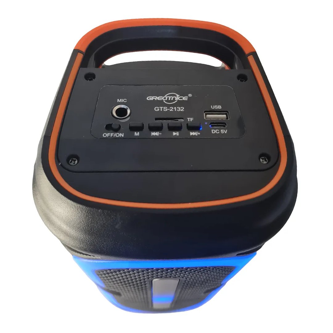 Greatnice GTS2132 Siyah Mikrofonlu RGB Ledli Taşınabilir Bluetooth Hoparlör Parti Speaker özellikleri