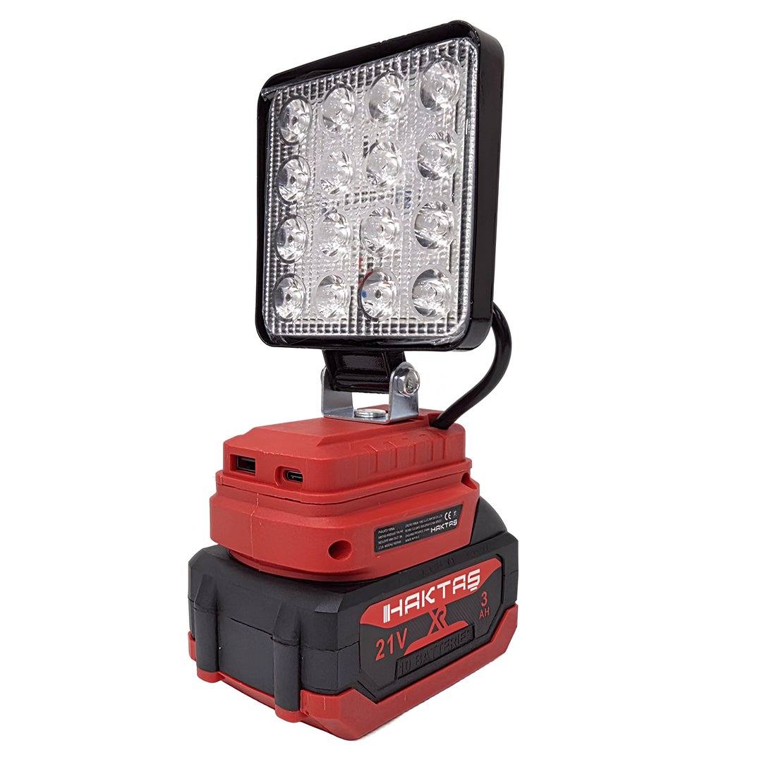 Haktaş HKT1025 Yeni Nesil Kırmızı 10 lu Kömürsüz Akülü Makine Seti 21V 3ah led ışık 