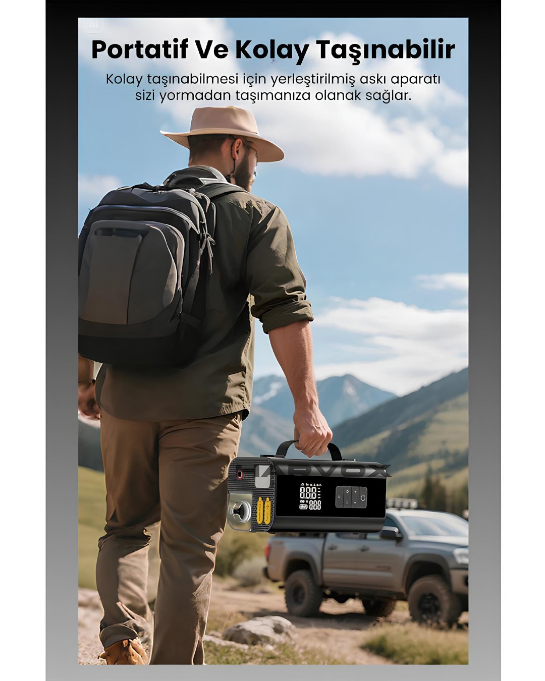Harvox  HV001 Jump Starter Süpürgeli Akü Takviye Cihazı 10 in 1 | 12000mAh Kompresörlü Powerbank kullanım alanları
