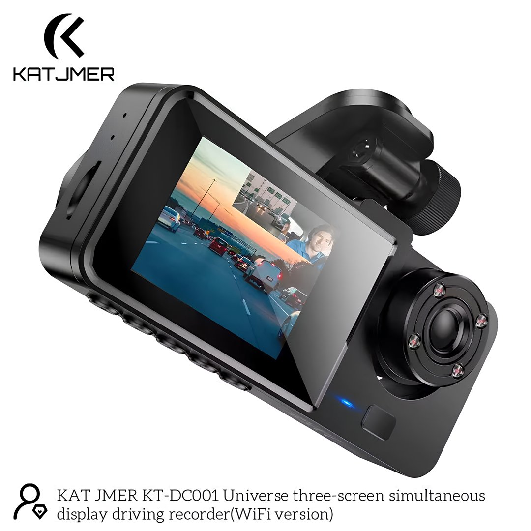 Katjmer KTDC001 WiFi Full HD 3 Kameralı Araç İçi Güvenlik Kamerası – Ön İç Arka Kayıt model ve fiyatları