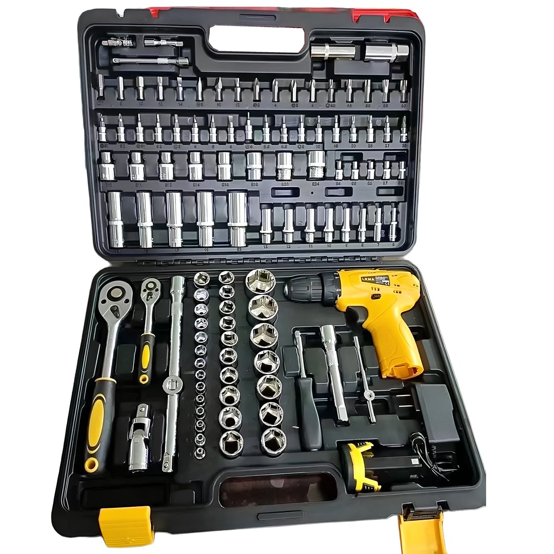 Lema Japon EEA417 108 Parça Full Set 58 Vf Akülü Vidalama Matkap Ve Lokma Ve Uç Takım Seti Çantalı