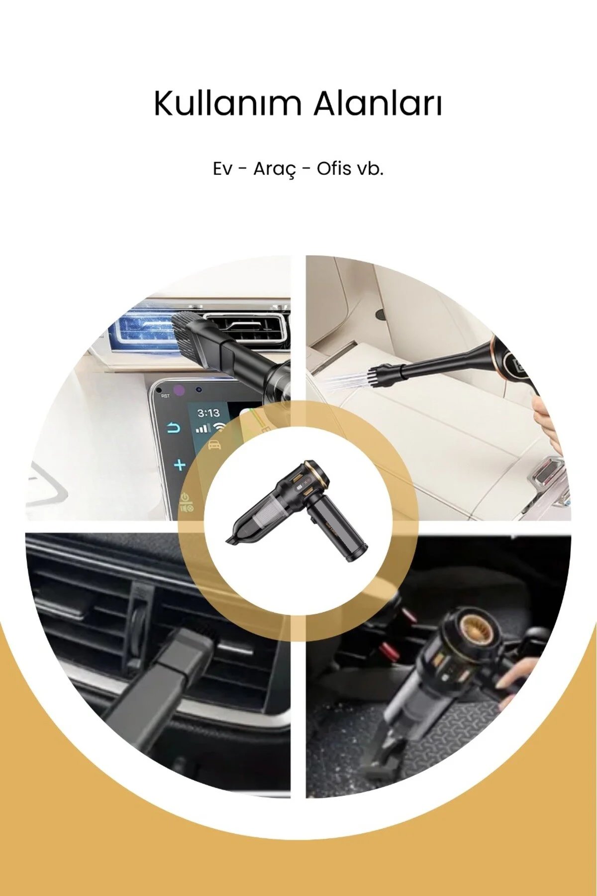 Realpro Plus RP6697 Yeni Kablosuz Şarjlı Mini Süpürge Araç Süpürgesi kullanım