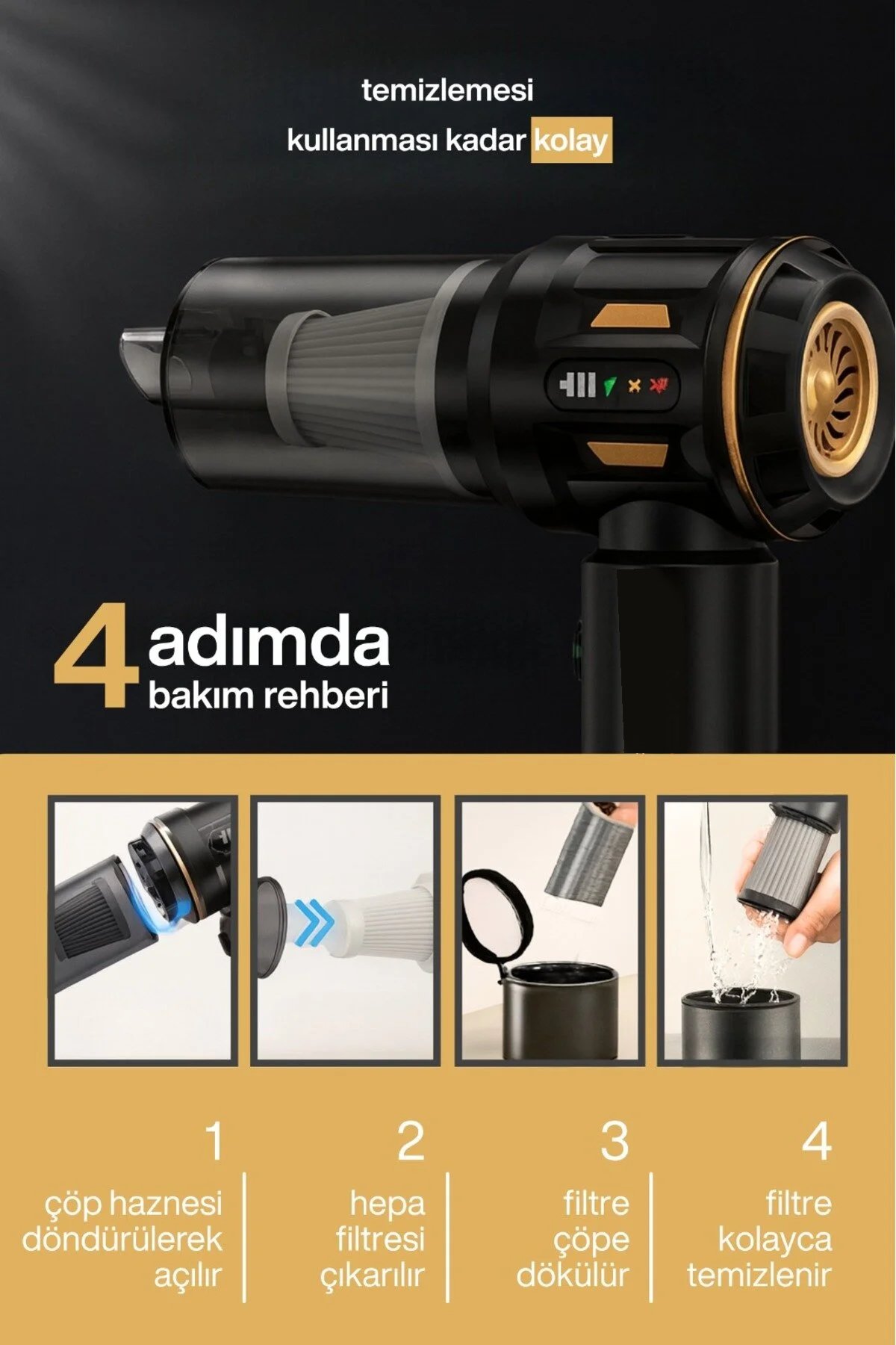 Realpro Plus RP6697 Yeni Kablosuz Şarjlı Mini Süpürge Araç Süpürgesi teknik özellikler