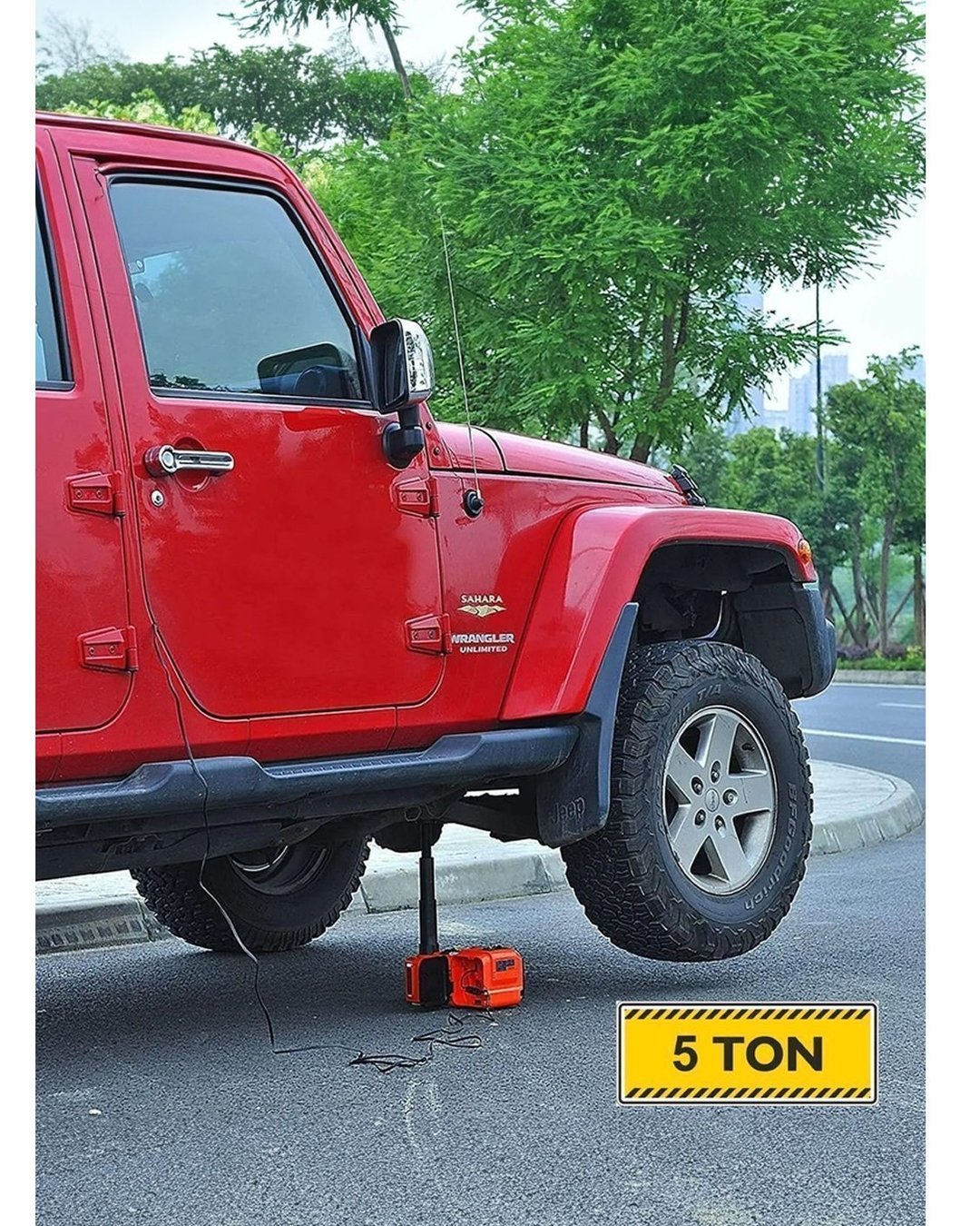 Rubikom EEA354 Elektrikli 5 Ton Hidrolik Kriko Hava Pompası Bijon Anahtarı Makine Krikosu kullanımı