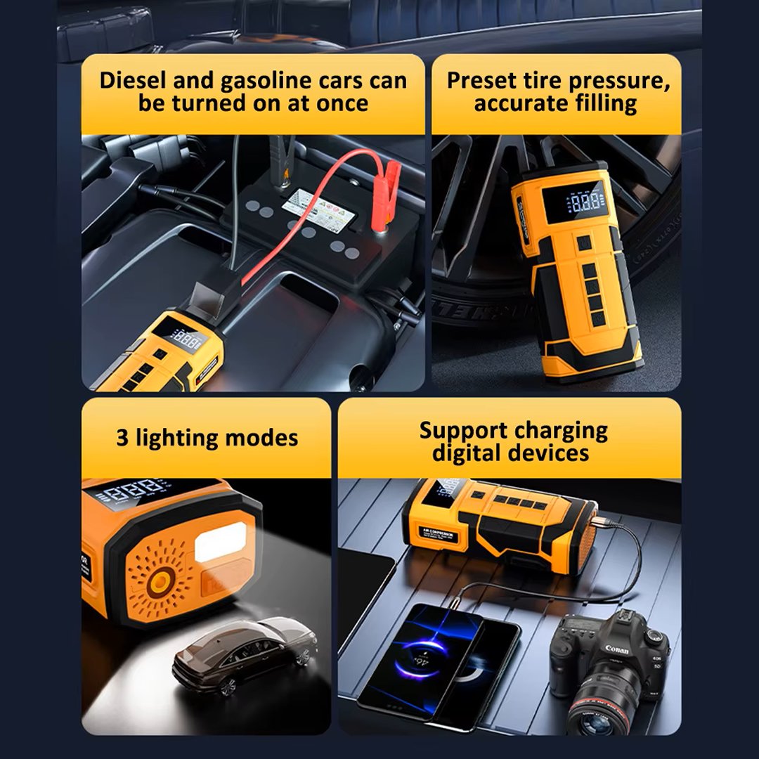 Venandin AIRGON ACARG001 Kablosuz Hava Kompresörü ve Akü Takviye Cihazı Kiti 8ah yedek parçalar