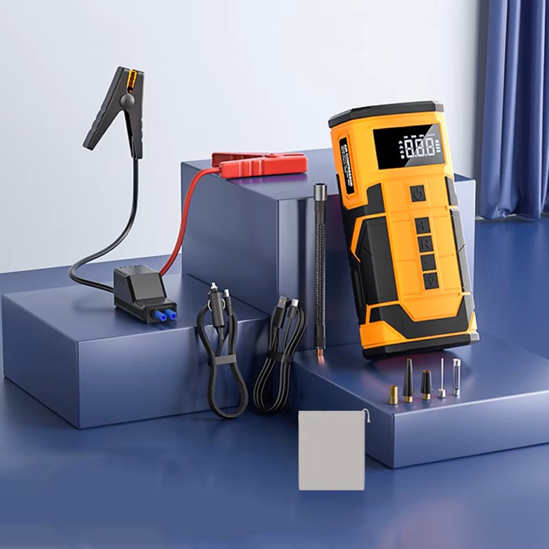 Venandin AIRGON ACARG001 Kablosuz Hava Kompresörü ve Akü Takviye Cihazı Kiti 8ah led ışık