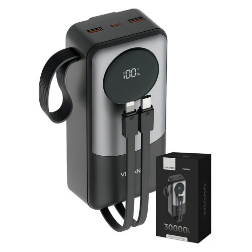 Venandin PWB30A1 30.000 Mah LED Göstergeli 22.5W Hızlı Kendinden Kablolu Powerbank