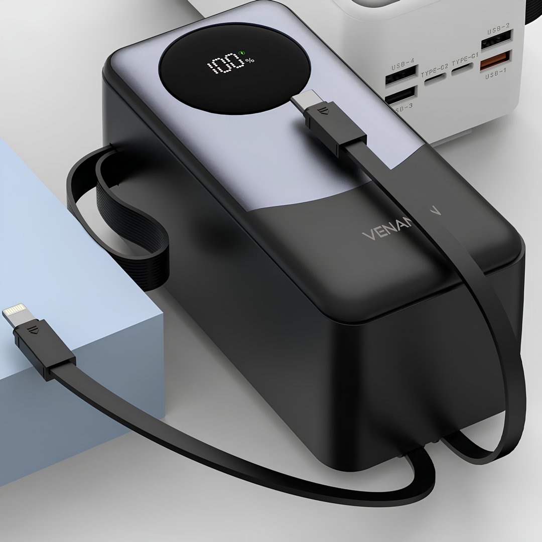 Venandin Opulix PWB50A1 50.000 mAh 22.5W Hızlı Şarj Powerbank – 6 Port, Entegre Kablolu, LED Göstergeli Dev Kapasite özellikler