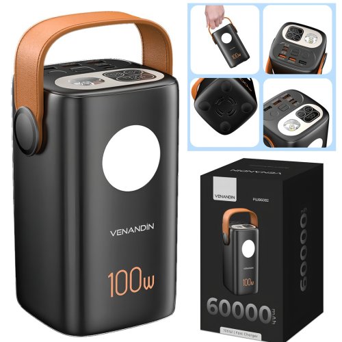 Venandin PWB60B2 60.000 mAh 100W PD Powerbank – Laptop Şarj Destekli, LED Göstergeli, Aydınlatmalı Ultra Güç