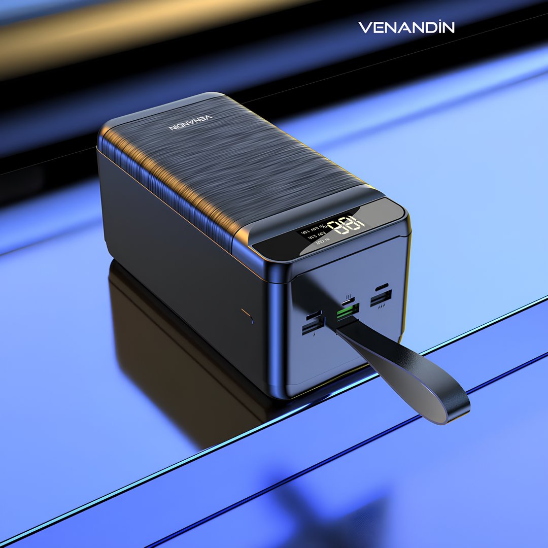 Venandin PWB80A1 80.000 mAh Powerbank 22.5W Hızlı Şarj – Entegre Kablolu, LED Göstergeli, Çoklu Çıkış Kullanım alanları