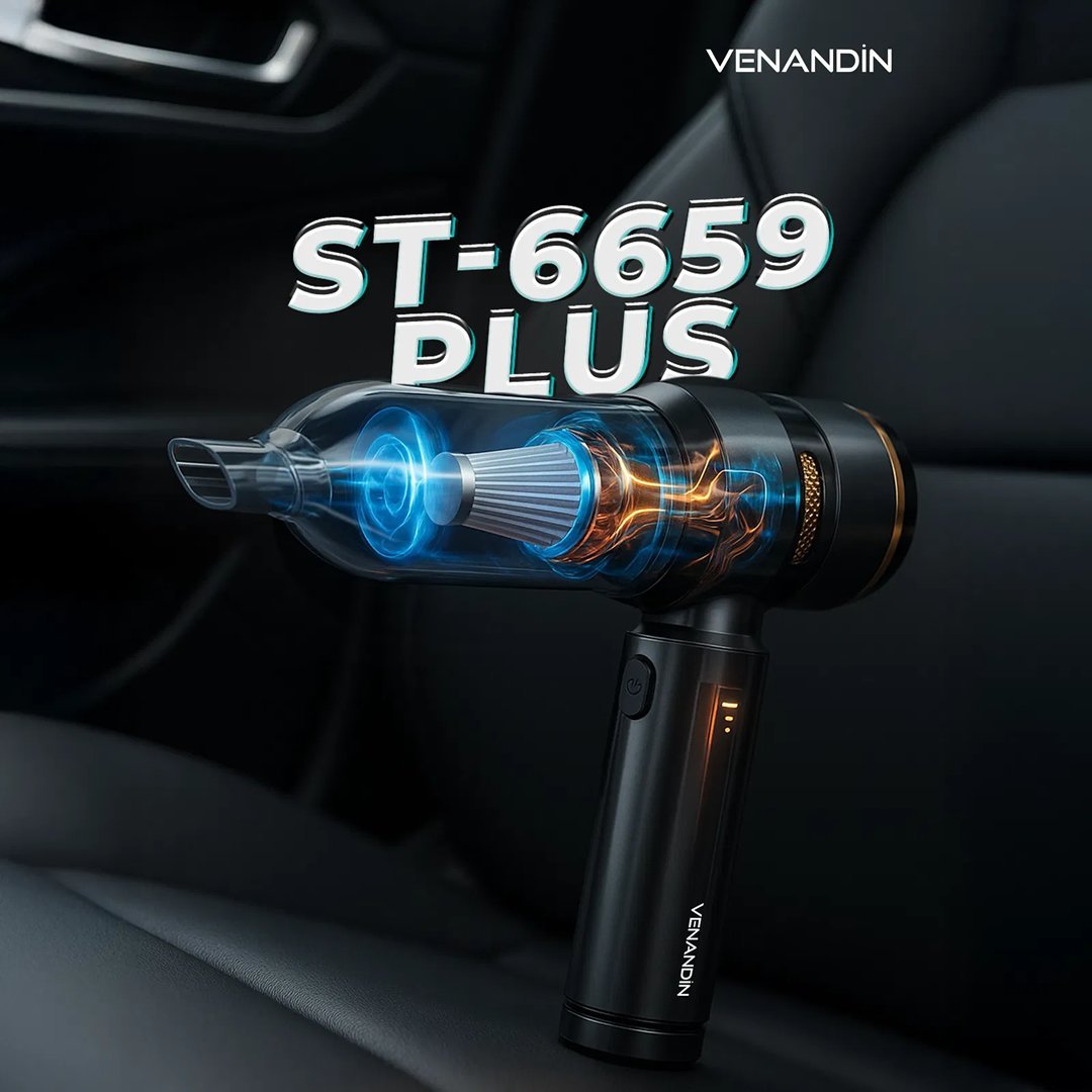 Venandin ST6659 Plus Kablosuz Şarjlı Mini Araç Vakumlu Süpürge 16000PA kullanımı
